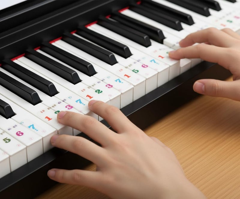 SUPVOX Piano Keyboard Stickers for 61 Keys Transparent Colorful Numbered Decals Removable Adhesive Learning Tool for Beginner Kids and Adults - Image 4